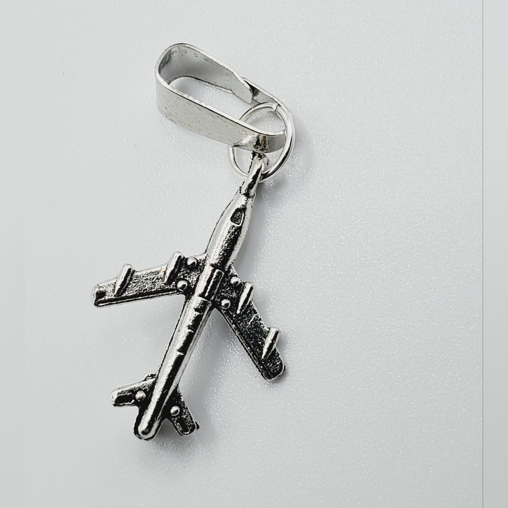 Airplane silver necklace bracelet pendant charm handmade New 2 for 20.00